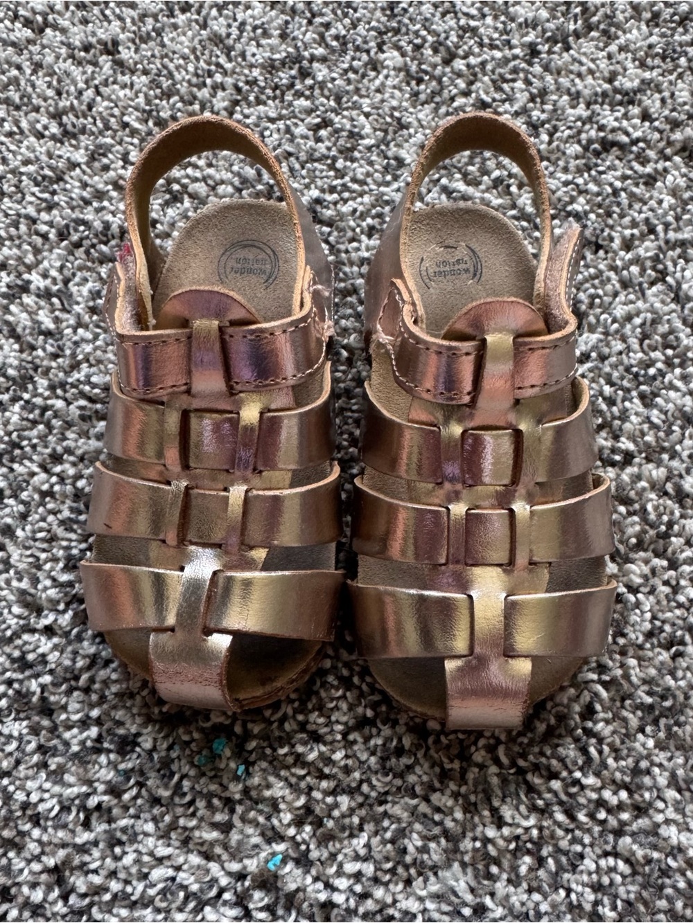 Kids Metallic Rose Gold Sandals - Youth